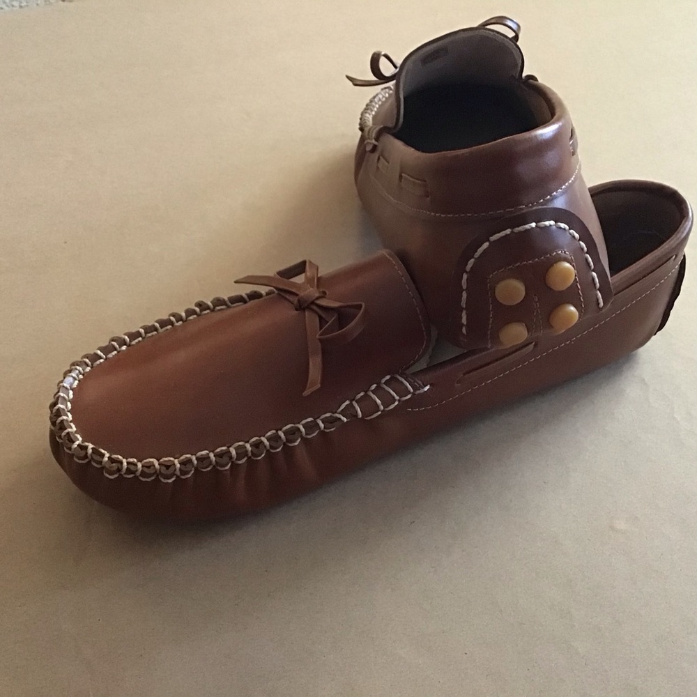 Elephantito Unisex Driver Loafers Natural Brown Size US youth 6 Premium Leather - Picture 4 of 8